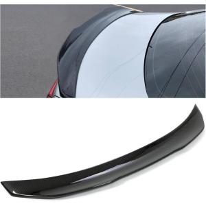 imageECOTRIC Rear Trunk Duckbill Spoiler Wing Compatible with 20142024 Infiniti Q50 Carbon Fiber Printing Spoiler H Style Duckbill