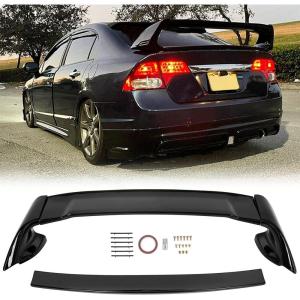 imageECOTRIC Rear Trunk Spoiler Wing Compatible with 20062011 Honda Civic 4 Door Sedan ABS Trunk Spoiler Wing Painted Gloss Black