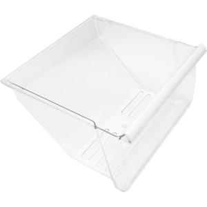 imageKojem 2188664 Crisper Drawer Bin Lower Replacement for WP2188664 Compatible with Whirlpool Kenmore Maytag Kitchenaid Refrigerator Clear Crisper Pan WWhite Handle PlasticPS