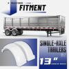 imageECOTRIC 2 Pcs Trailer Fenders WSteps Compatible with 13quot Diameter Wheels Tires SingleAxle Trailers Plastic Fenders Black13 29 long x 9 wide x 12 tall