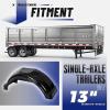 imageECOTRIC 2 Pcs Trailer Fenders WSteps Compatible with 13quot Diameter Wheels Tires SingleAxle Trailers Plastic Fenders BlackBlack
