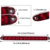 imageECOTRIC 2PCS 15quot 11 LED Trailer Light Waterproof Bar Sealed Stop Turn Rear Tail Park Third 3rd Brake Light Trailer Truck ampamp RV Marker Signal Red