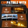 imageECOTRIC 5pcs 31LED Amber Cab Marker Lights Waterproof Top Roof Truck Running Lights Compatible with PeterbiltKenworthFreightlinerVolvoWestern StarMackInternationalPaccar Trailer Trucks5pcs
