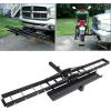 imageECOTRIC 600LBS Motorcycle Trailer Hitch Carrier Scooter Dirt Bike Hauler Hitch Mount Rack with Loading Ramp Locking Device Heavy Duty Steel Motorcycle Rack for Hitch Fits 2quot Receiver