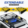 imageECOTRIC 67quot x 39quot x 51 Universal Roof Rack Cargo Carrier Basket with Extension Heavy Duty Steel Car SUV Top Luggage Storage Holder Basket for Travel 550LBS Weight Capacity67 x 39 x 51