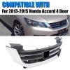 imageECOTRIC Front Bumper Grille Compatible With 2013 2014 2015 Honda Accord 4DRSedan  Chrome Hood Mesh Grille Grill JDM Mod StyleBlack  Chrome