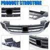 imageECOTRIC Front Bumper Grille Compatible With 2013 2014 2015 Honda Accord 4DRSedan  Chrome Hood Mesh Grille Grill JDM Mod StyleBlack  Chrome