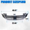 imageECOTRIC Front Bumper Grille Compatible With 2013 2014 2015 Honda Accord 4DRSedan  Chrome Hood Mesh Grille Grill JDM Mod StyleBlack  Chrome