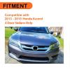 imageECOTRIC Front Bumper Grille Compatible With 2013 2014 2015 Honda Accord 4DRSedan  Chrome Hood Mesh Grille Grill JDM Mod StyleChrome