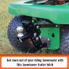 imageECOTRIC Heavy Duty Adjustable Lawn Mower Trailer Towing Hitch Garden Tractor Hitch Steel Compatible with John Deere Cub Cadet Craftsman