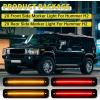 imageECOTRIC LED Side Marker Light Compatible with 20032009 Hummer H2 Front Rear Fender Lamp Turn Signal Lights Lamps Left Right 4Pcs Replacement for 25952319