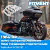 imageECOTRIC Motorcycle Trunk Luggage Rack Trunk Top Rack Rail Compatible with Harley Davidson Touring 19842024 Road Glide Road King Street Glide CVO Replacement for 5366587 Fit for King Chopped Razorchrome