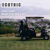 imageECOTRIC Rear Flip Folding Seat Kit Compatible with 20005up Club Car DS Model Golf Cart 400 lbs Weight Capacity  2 packagesFlip Folding Seat wGrab Bar