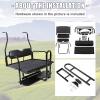 imageECOTRIC Rear Flip Folding Seat Kit Compatible with 20005up Club Car DS Model Golf Cart 400 lbs Weight Capacity  2 packagesFlip Folding Seat wGrab Bar