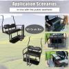 imageECOTRIC Rear Flip Folding Seat Kit Compatible with 20005up Club Car DS Model Golf Cart 400 lbs Weight Capacity  2 packagesFlip Folding Seat wGrab Bar