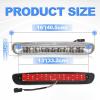 imageECOTRIC Rear Roof Third 3RD Brake Light Compatible with 0713 Silverado Sierra Cargo Tail High Mount Stop LED Light Chrome