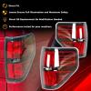 imageECOTRIC Tail Light Compatible with 20092014 Ford F150 F150 Pickup Styleside Rear Brake Lamp Left ampamp Right Side wBlack Trim Red Lens Housing Replacement for FO2818143 FO2819143 Without Bulbs