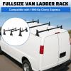 imageECOTRIC Van Ladder Racks 3 Bar Roof Racks 59 Inches Compatible with 1996Up Chevy Express Fullsize 800 LBS Capacity Steel BlackBlack