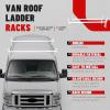 imageECOTRIC Van Roof Ladder Rack 47quot 77quot Adjustable Roof Rack 500LBS Capacity Compatible with Chevy Dodge Ford GMC Express