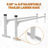 imageKojem 64quot10338quot Adjustable Trailer Ladder Rack Compatible with Enclosed Trailers and Open Trailers Aluminum Powder Coated Black 5386Silvery