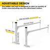 imageKojem 64quot10338quot Adjustable Trailer Ladder Rack Compatible with Enclosed Trailers and Open Trailers Aluminum Powder Coated Black 5386Silvery