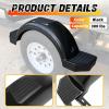 imageSet of 2 Single Axle Trailer Fenders 13quot Wheels Tire Skirt BoatBlack