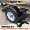 imageSet of 2 Single Axle Trailer Fenders 13quot Wheels Tire Skirt BoatBlack