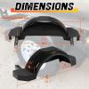 imageSet of 2 Single Axle Trailer Fenders 13quot Wheels Tire Skirt BoatBlack