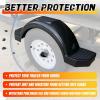imageSet of 2 Single Axle Trailer Fenders 13quot Wheels Tire Skirt BoatBlack
