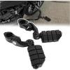 imageECOTRIC 114quot Highway Engine Guards Short Foot Pegs Compatible with Harley Touring Models wQuick Clamps Motorcycle Crash Bar Adjustable BlackBlack