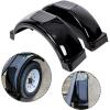 imageECOTRIC 2 Pcs Trailer Fenders WSteps Compatible with 13quot Diameter Wheels Tires SingleAxle Trailers Plastic Fenders BlackBlack