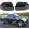 imageECOTRIC Top Half Upper DriverPassenger Side View Gloss Black Mirror Covers for 20152020 Ford F150 F150 Set of 2 Mirror Cover ReplacementBlack