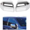 imageECOTRIC Top Half Upper DriverPassenger Side View Gloss Black Mirror Covers for 20152020 Ford F150 F150 Set of 2 Mirror Cover ReplacementChrome