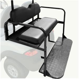imageECOTRIC Back Seat Compatible with 2004 and Up Club Car PrecedentTempoOnward Gas or Electric Models Golf Cart Flip Rear Seat Kit Fold Down Black