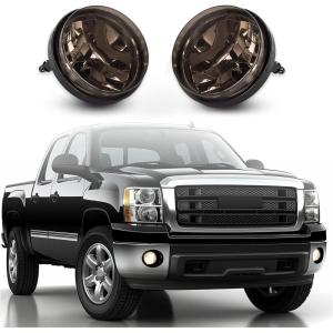 imageECOTRIC Fog Lights Lamps Compatible with 20072013 GMC Sierra 1500 ampamp 20072014 Sierra 2500HD 3500HD Replacement for 25831948 25831949 GM2592161 GM2593161  Smoke LensSmoke Lens