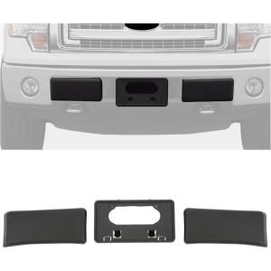 imageECOTRIC Front Bumper License Plate Mounting Bracket Frame Holder Compatible with 20092014 Ford F150 Replacement for 9L3Z17A385A 9L3Z17A385A FO1068134 BlackFront Bumper Guards Pads  License Plate Frame