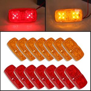 imageECOTRIC LED Trailer Marker 4quot x 2quot Bullseye Lights Super Bright 10 Diodes Light Indicator REDAMBER Double Bubble 12V Rectangular Surface Mount RV Camper Trucks Side Marker 10Red10Amber 20pcs7Red7Amber