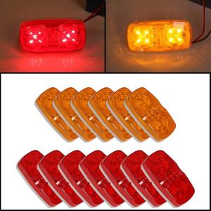 imageECOTRIC LED Trailer Marker 4quot x 2quot Bullseye Lights Super Bright 10 Diodes Light Indicator REDAMBER Double Bubble 12V Rectangular Surface Mount RV Camper Trucks Side Marker 10Red10Amber 20pcs7Red6Amber