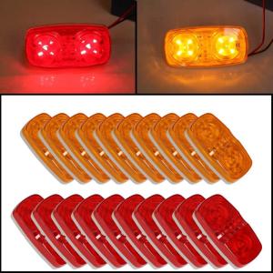 imageECOTRIC LED Trailer Marker 4quot x 2quot Bullseye Lights Super Bright 10 Diodes Light Indicator REDAMBER Double Bubble 12V Rectangular Surface Mount RV Camper Trucks Side Marker 10Red10Amber 20pcs10Red10Amber