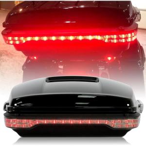 imageECOTRIC Motorcycle Trunk Luggage Rack Trunk Top Rack Rail Compatible with Harley Davidson Touring 19842024 Road Glide Road King Street Glide CVO Replacement for 5366587 Fit for King Chopped RazorBlack