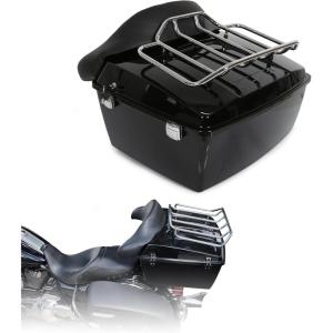 imageECOTRIC Motorcycle Trunk Luggage Rack Trunk Top Rack Rail Compatible with Harley Davidson Touring 19842024 Road Glide Road King Street Glide CVO Replacement for 5366587 Fit for King Chopped RazorWTop Rack