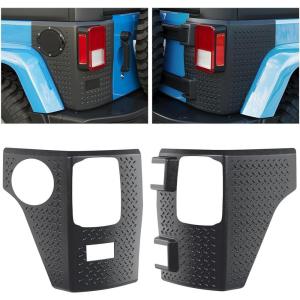 imageECOTRIC Rear Corner Guards Body Armor Compatible with 20072018 Jeep Wrangler JK JKU Replacement for 1165101 Tail Light Trim Covers Rear Quarter Panel Textured Black Exterior Accessories 2Pcs