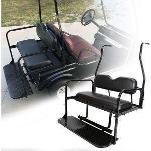 imageECOTRIC Rear Flip Folding Seat Kit Compatible with 20005up Club Car DS Model Golf Cart 400 lbs Weight Capacity  2 packagesFlip Folding Seat