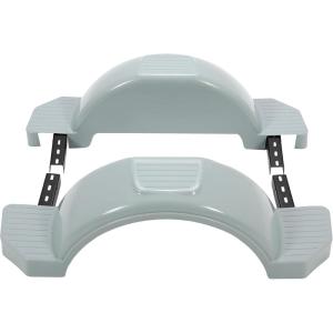 imageECOTRIC Set of 2 Single Axle Trailer Fenders 13quot Wheels Tire Skirt Boat 397quot long x 88quot wide x 114quot tall 300 lbs WhiteGray