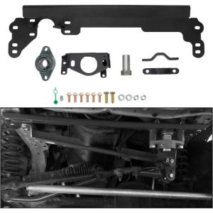 imageECOTRIC Steering Box Brace Compatible with 19842001 Cherokee XJ Steel WSector Shaft Support Steel Powder Coated Black