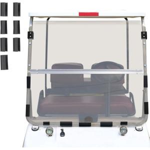 imageECOTRIC Tinted Windshield Compatible with 198220005 Club Car DS Golf Cart Smoke Style Fold Down Windscreen1 Pc