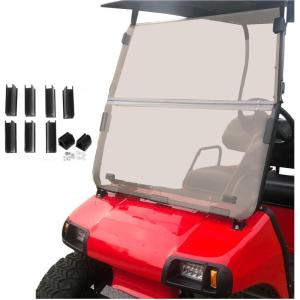 imageECOTRIC Tinted Windshield Compatible with 20005 to Current Club Car DS Golf Cart Smoke Style Windshield Approximate Dimensions 40quotW X 365quotH Fold DownTinted