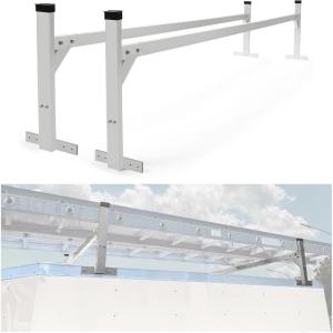 imageKojem 64quot10338quot Adjustable Trailer Ladder Rack Compatible with Enclosed Trailers and Open Trailers Aluminum Powder Coated Black 5386Silvery