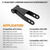 imageECOTRIC 2quot Rear Drop Lowering Shackles Suspension Kit Compatible with 19992018 Chevy SilveradoGMC Sierra 150019881999 C1500 GMC Yukon Chevy S10 Ford F150 Replacement for 410520