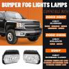 imageECOTRIC Bumper Fog Lights Lamps Compatible with 20032007 Chevy Silverado 20022006 Chevy Avalanche with Bulbs Driver SidePassenger Side